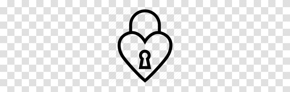 Heart Lock Clipart, Stencil Transparent Png