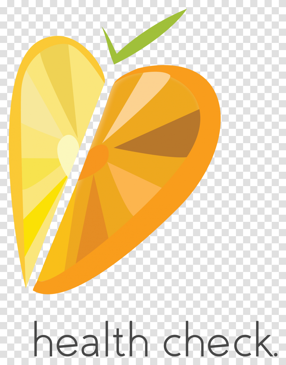 Heart Logo Half A Lemon An Orange With Heart Heart, Plant, Plectrum, Label, Text Transparent Png