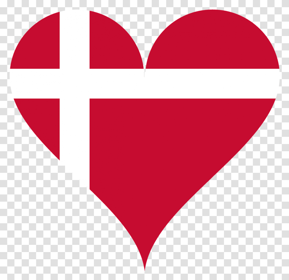 Heart Love Flag Free Photo Dansk Flag Hjerte, Triangle, Plectrum Transparent Png
