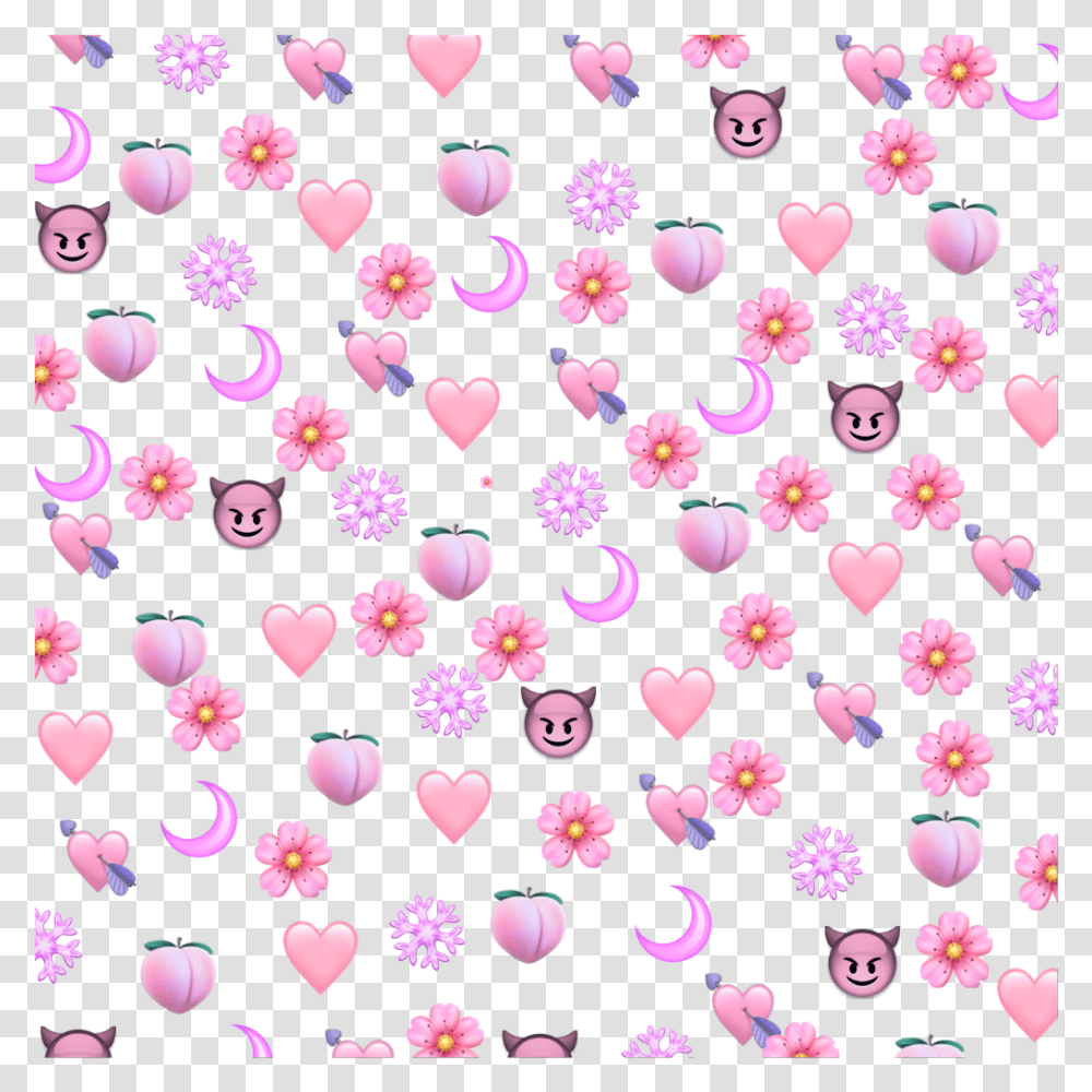 Heart Love Iphone Emoji Background Hearts Pink, Pattern, Rug, Floral Design Transparent Png