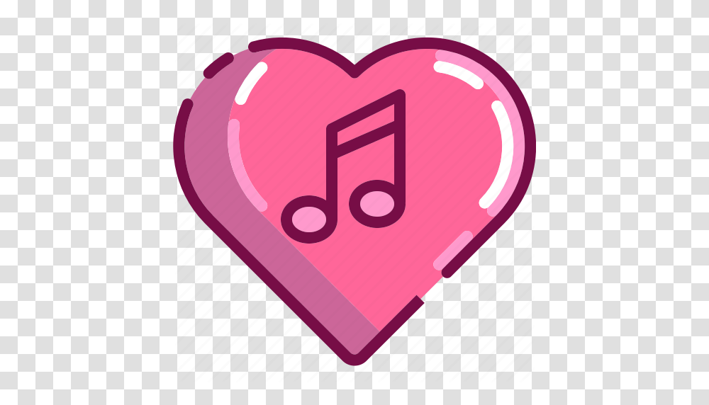 Heart Love Music Note Song Valentine Icon Download On Iconfinder Music Icon Pink Heart, Label, Text, Sweets, Food Transparent Png