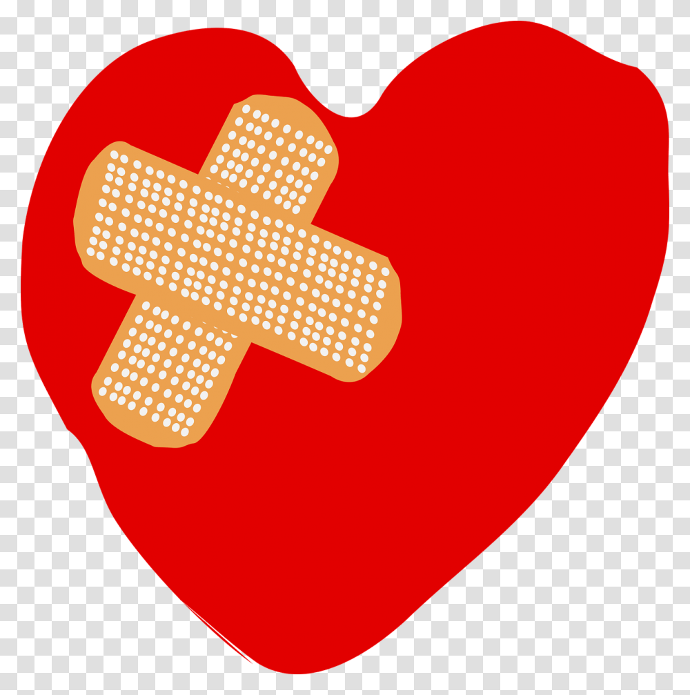 Heart Love Organ Clipart Broken Fixed Heart, First Aid, Bandage, Logo, Symbol Transparent Png