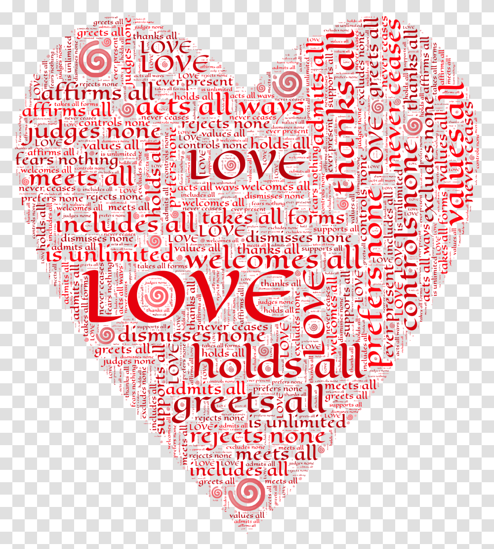 Heart Love Typography Typography Hearts, Pattern Transparent Png