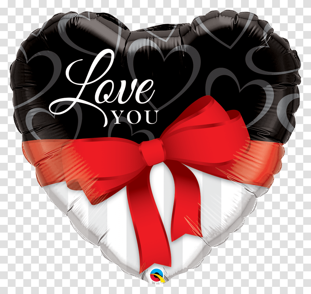 Heart Love You Red Ribbon 21647 - Each Pkgd Love You Heart Balloon, Text, Gift, Dynamite, Bomb Transparent Png