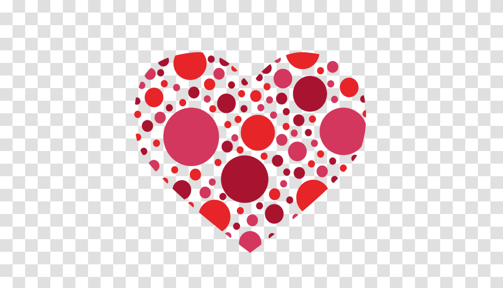 Heart Made Of Circles Sticker, Lamp, Hand, Texture, Polka Dot Transparent Png