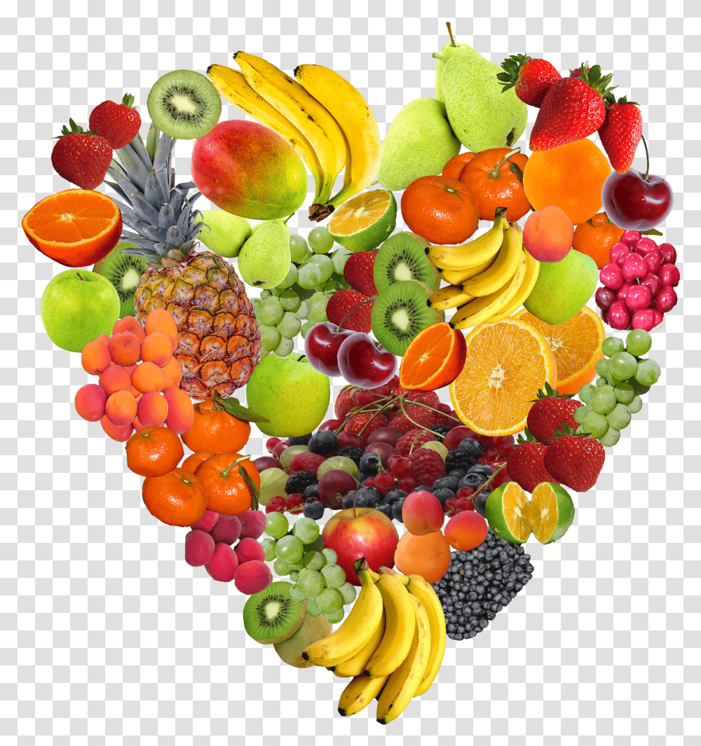 Heart Made Of Fruit Healthy Food Heart, Plant, Grapes, Citrus Fruit, Orange Transparent Png