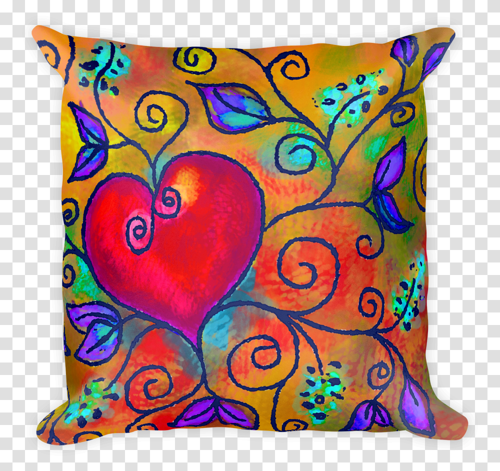 Heart Of Love 3 Artistic Decorative Pillow Pillows Cushion, Painting, Modern Art Transparent Png