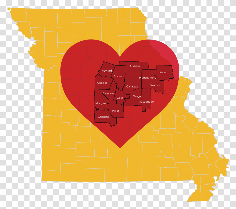 Heart Of Missouri Regional Professional Development Map Of Missouri, Hand, Diagram Transparent Png