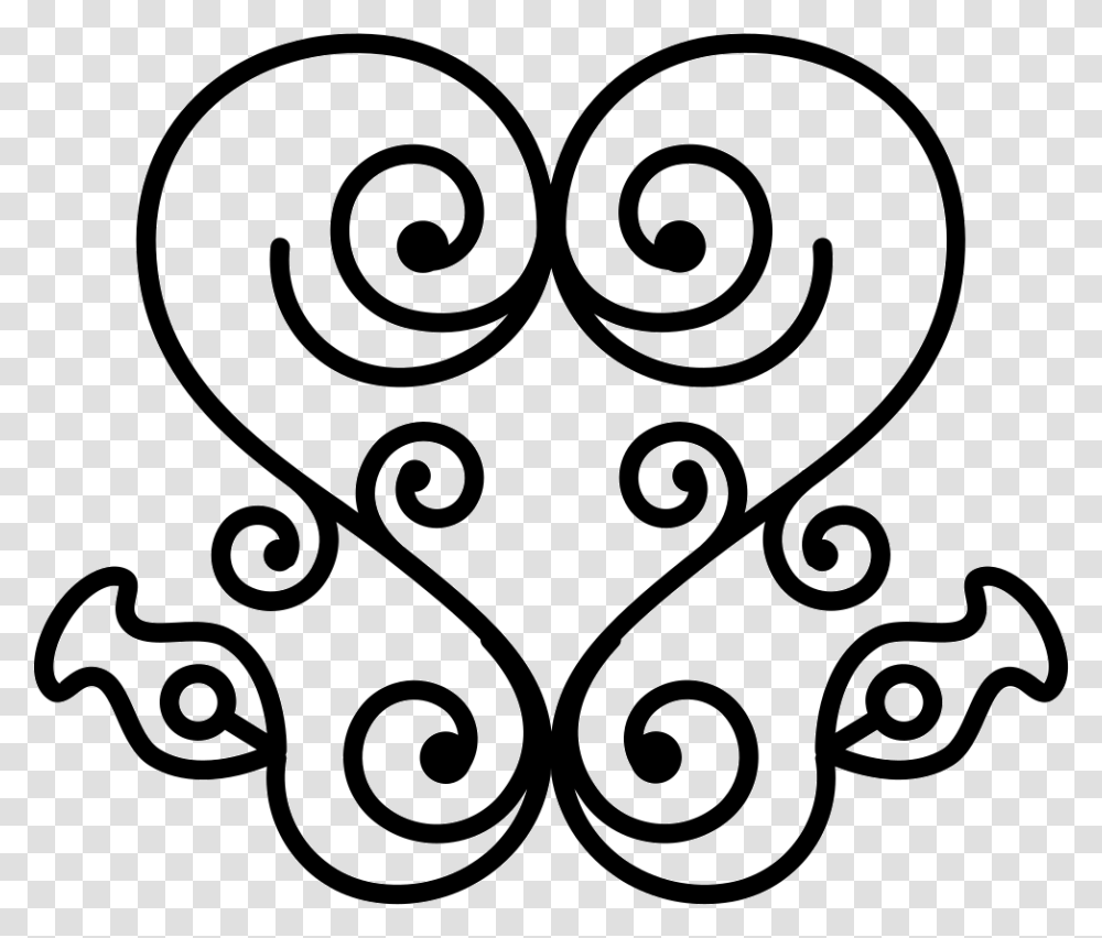 Heart Of Swirls In Floral Ornamental Design Free Ornamental Design, Pattern, Floral Design, Stencil Transparent Png