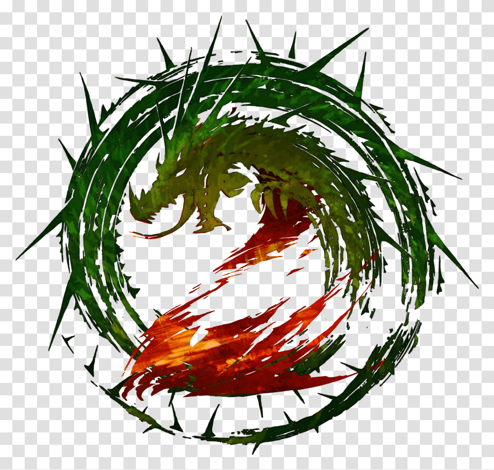 Heart Of Thorns Logo Without Text Guild Wars 2, Dragon, Pattern, Ornament, Fractal Transparent Png