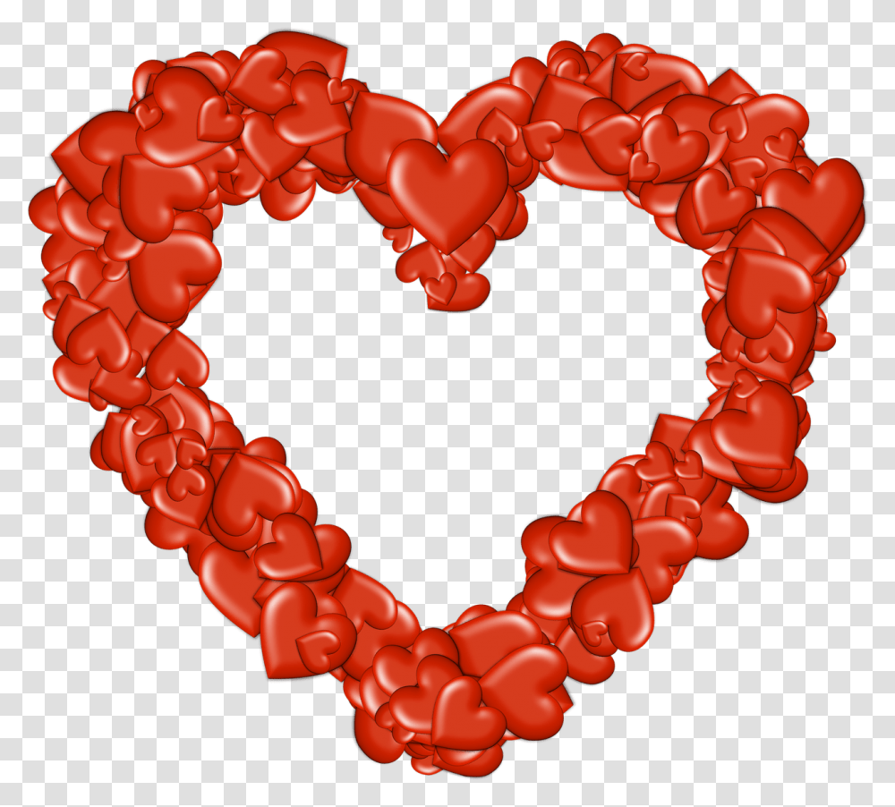 Heart Outline Images Stickpng Heart Made Of Hearts, Plant, Text, Fruit, Food Transparent Png