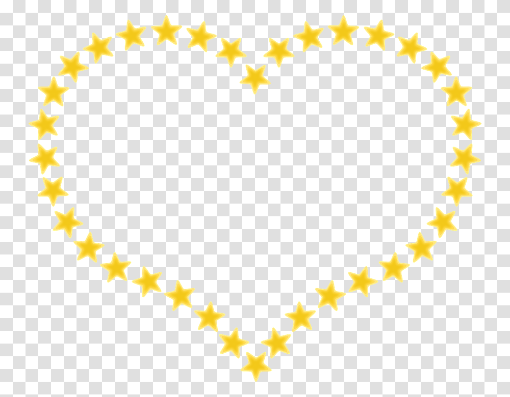 Heart Outline Stars, Gold Transparent Png