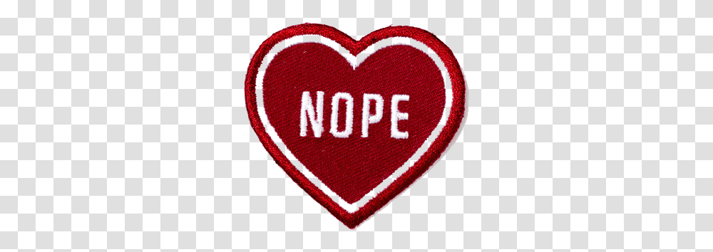 Heart Patches Embroidered Patches Patches Nope Heart Patch, Rug, Logo, Symbol, Trademark Transparent Png