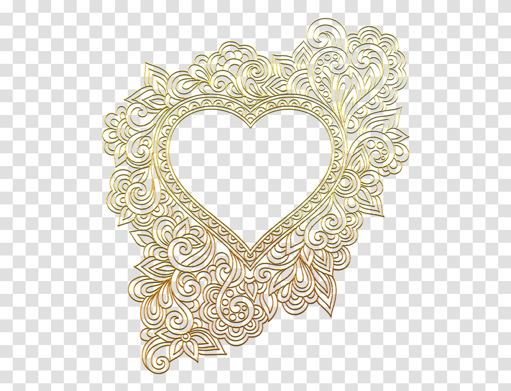 Heart, Pattern, Embroidery, Rug, Lace Transparent Png