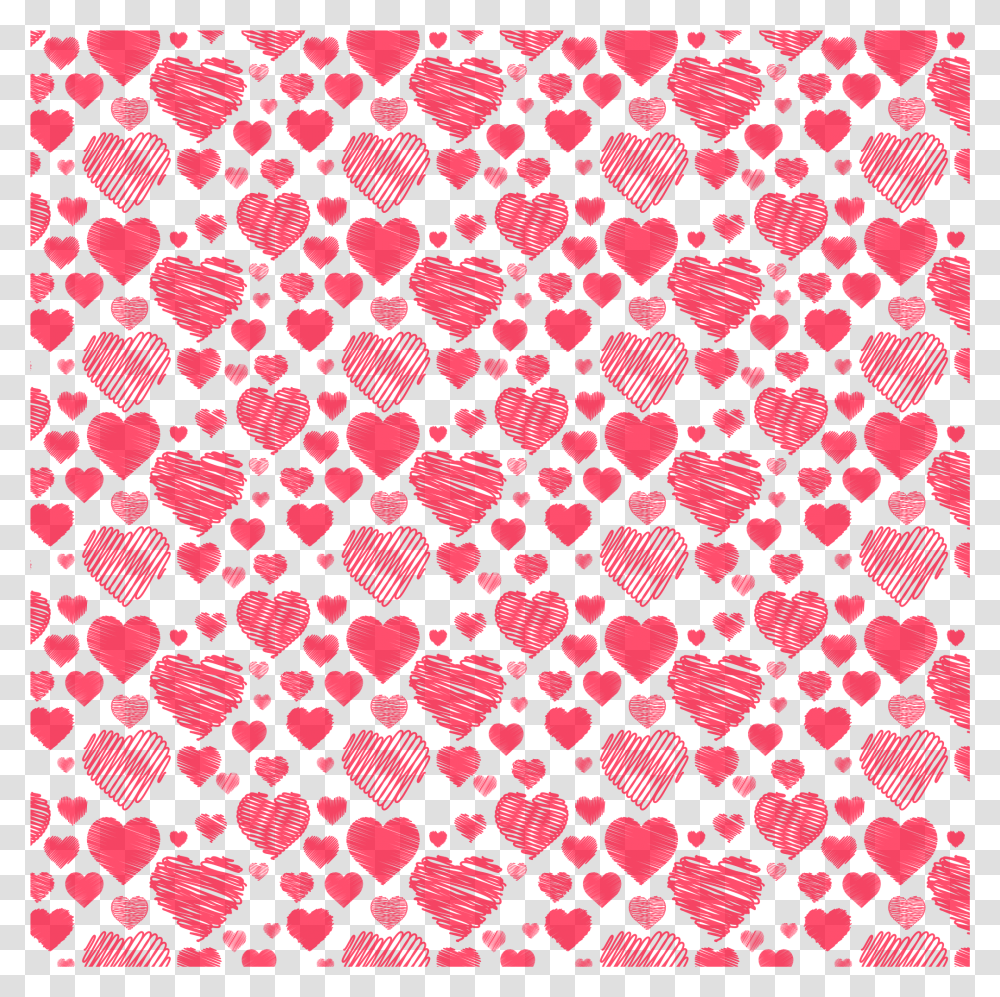 Heart Pattern Free Pink Heart Background, Rug, Paisley, Texture Transparent Png
