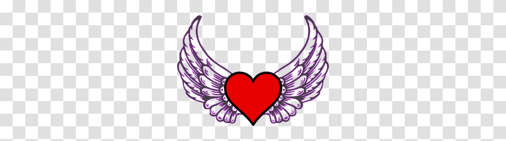 Heart Pictures Clipart Wing, Purple Transparent Png