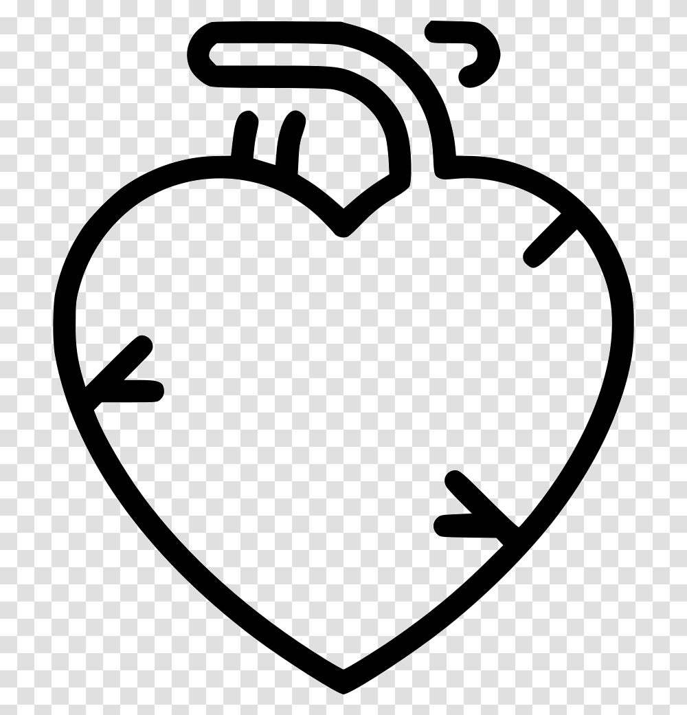 Heart, Plant, Food, Fruit, Stencil Transparent Png