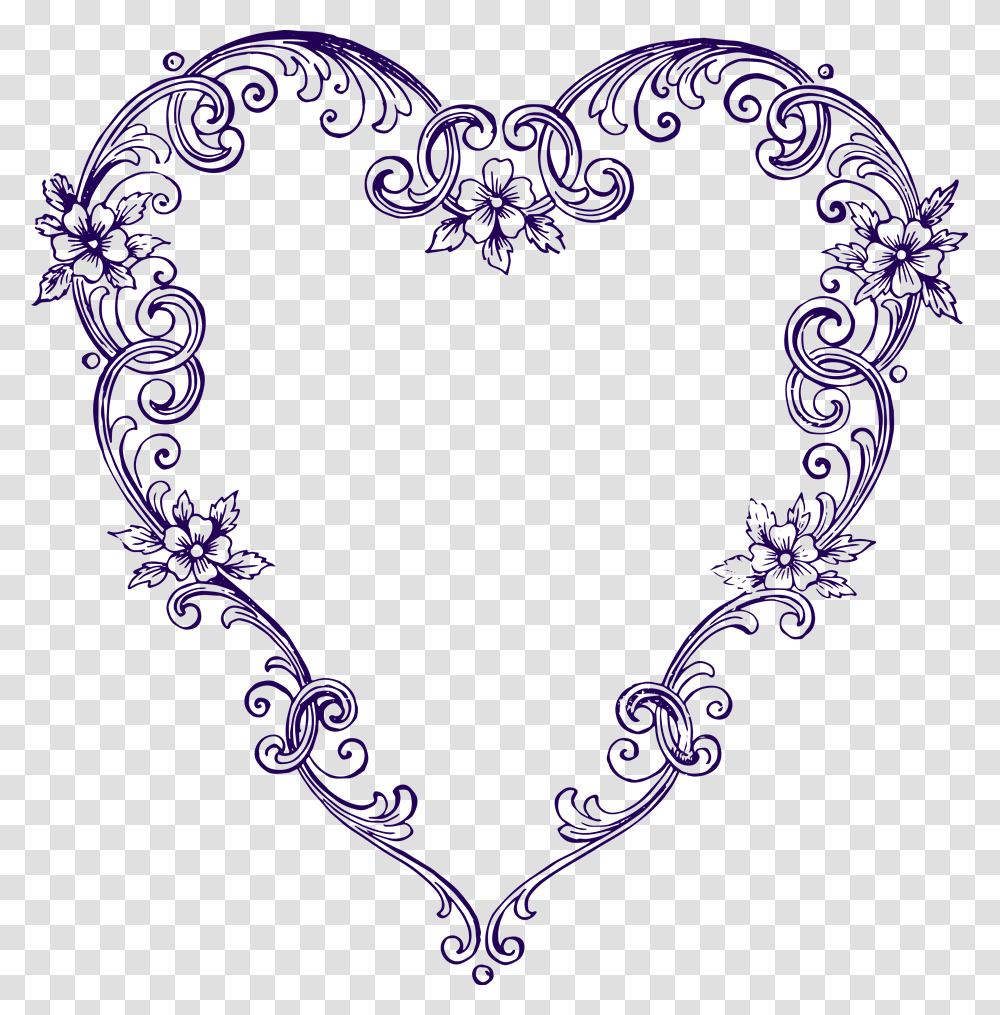 Heart Purple, Pattern, Floral Design, Maroon Transparent Png