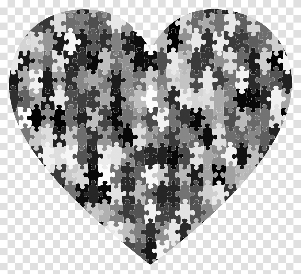 Heart Puzzle Black And White, Chandelier, Lamp, Rug, Quilt Transparent Png