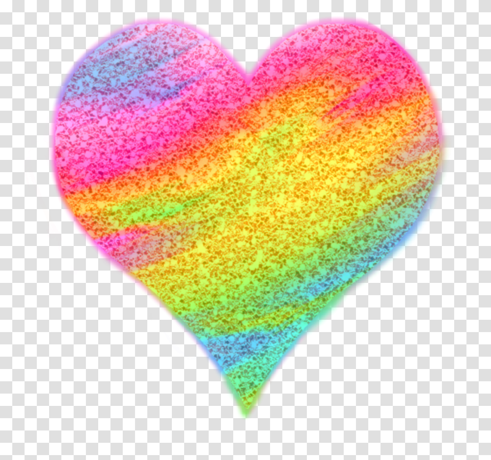 Heart Rainbow Glitter Glow Heart, Balloon, Light Transparent Png