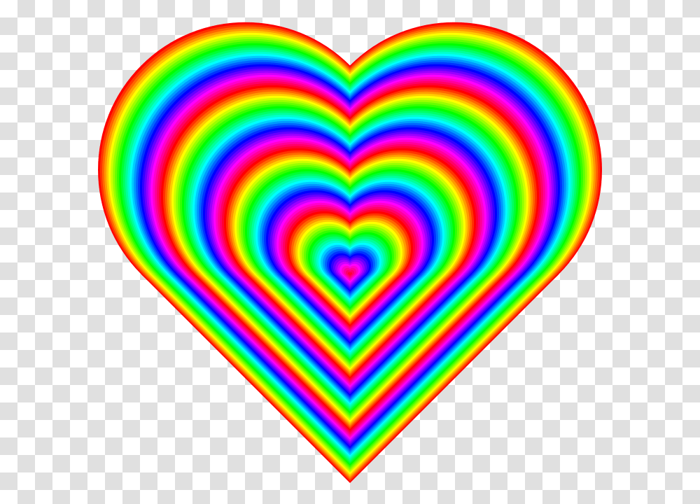 Heart Rainbow Picture Rainbow Heart Clipart Full Size Rainbow Love Heart Emoji, Light, Rug, Neon Transparent Png