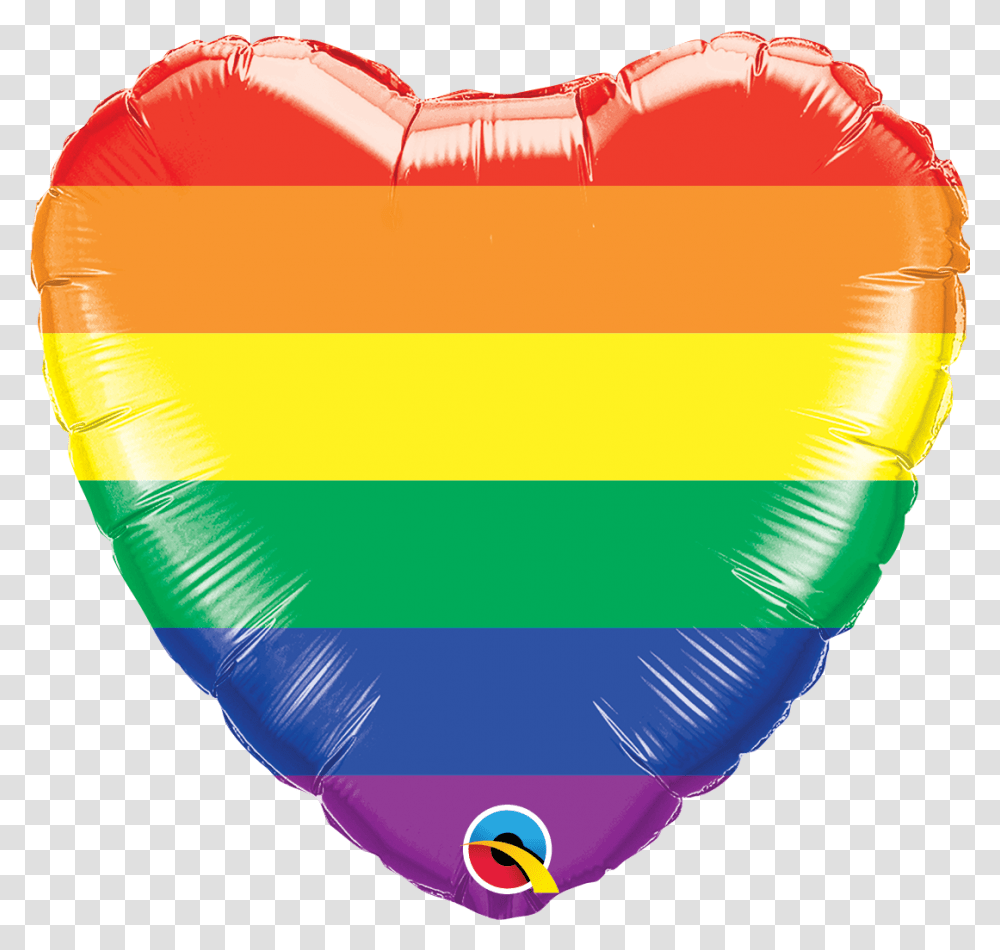 Heart Rainbow Stripes Pride Foil Balloon Bargain Love You Foil Balloon, Diaper Transparent Png