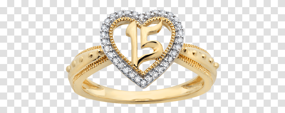 Heart Ring File Quinceanera Rings Gold Necklace, Accessories, Accessory, Jewelry, Diamond Transparent Png