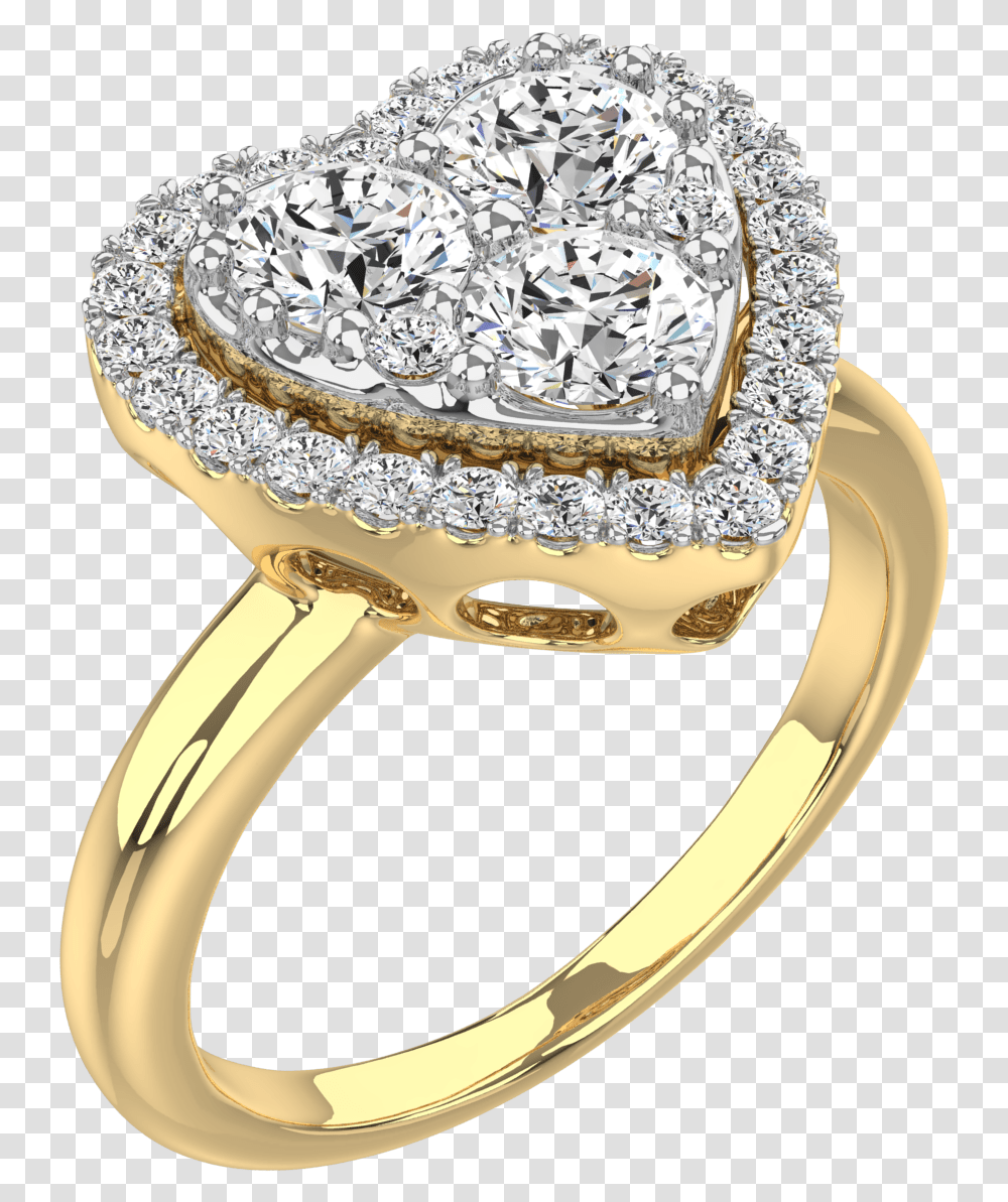 Heart Ring Gold Wirh Diamond, Accessories, Accessory, Jewelry, Gemstone Transparent Png