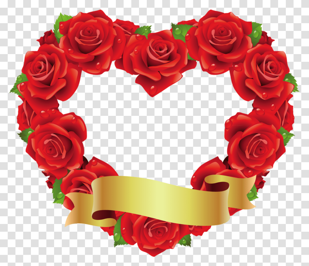 Heart Rose Background Image Heart Design In Flower, Wreath, Graphics, Plant, Blossom Transparent Png