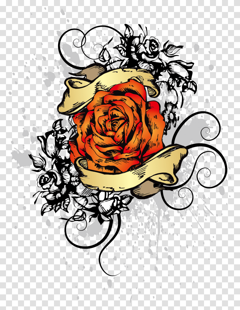 Heart Rose Flash Art, Plant, Flower, Blossom Transparent Png