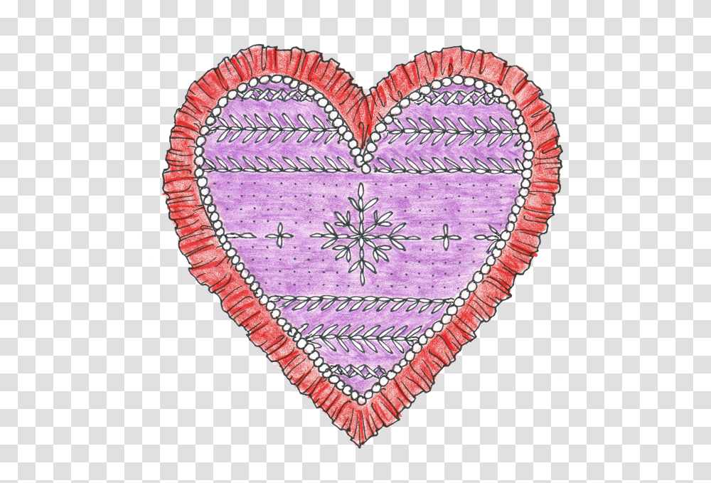 Heart, Rug, Pattern, Embroidery, Home Decor Transparent Png