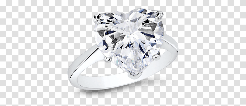 Heart Shape 100 Ct 14k Ring Heart Shaped Engagement Cubic Zirconia Rings, Diamond, Gemstone, Jewelry, Accessories Transparent Png