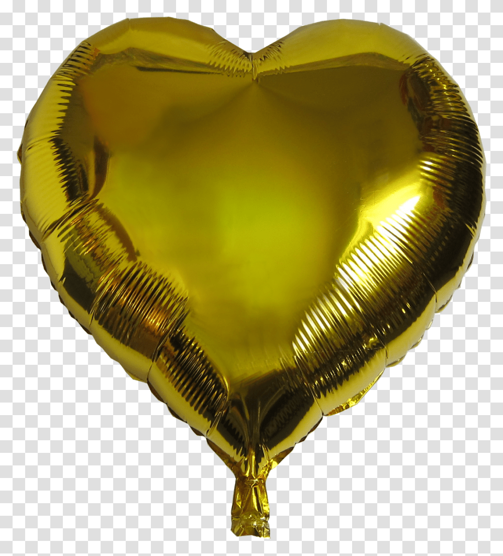 Heart Shape Balloon 23 Gold Balloon, Sphere, Aluminium, Foil, Accessories Transparent Png