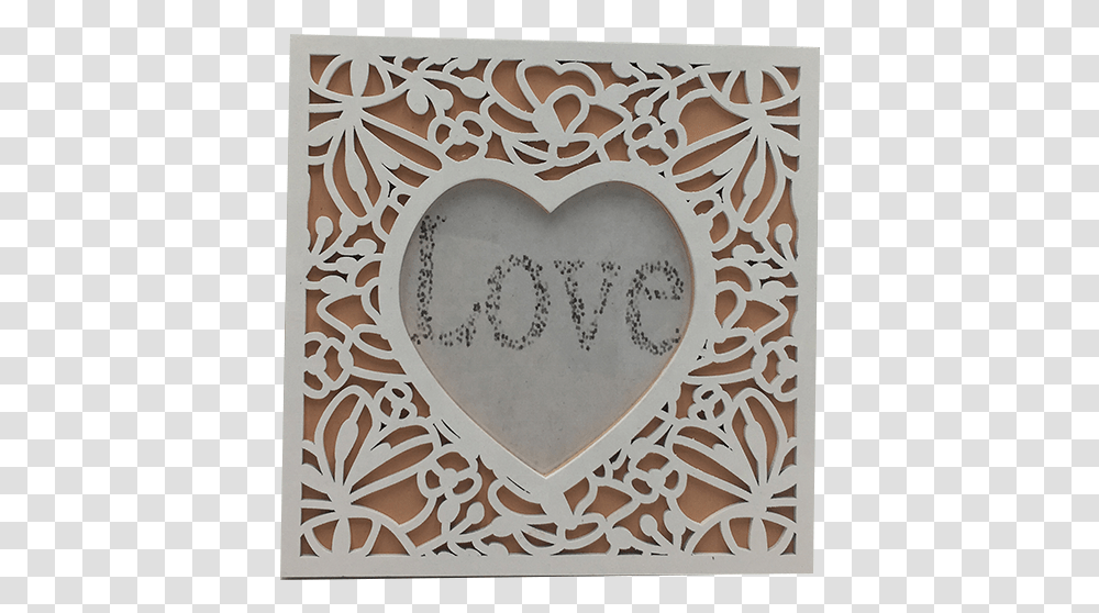 Heart Shape Designs Hollow Carved Wooden Photo Frame Heart, Calligraphy, Handwriting, Rug Transparent Png