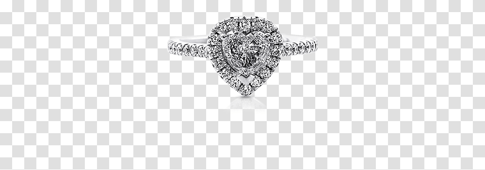 Heart Shape Diamond Halo Engagement Ring With Round Engagement Ring, Accessories, Accessory, Gemstone, Jewelry Transparent Png