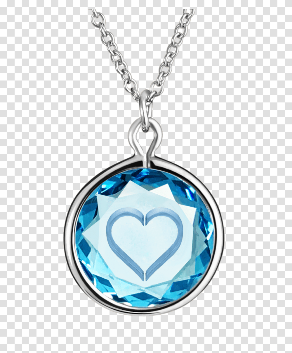Heart Shape Engraved In Blue Swarovski Crystal With Necklace, Locket, Pendant, Jewelry, Accessories Transparent Png