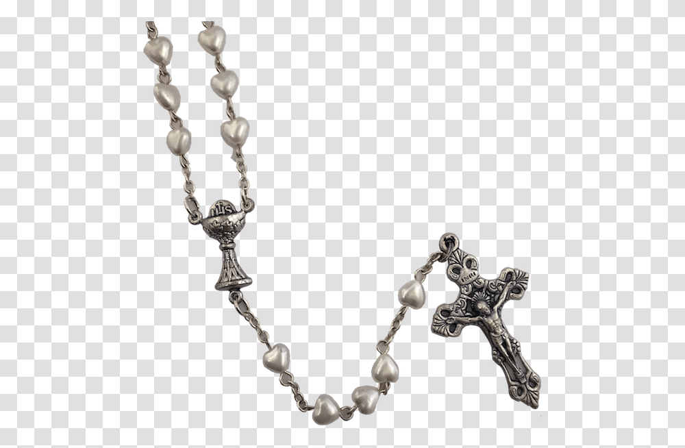 Heart Shape First Communion Rosary Rosario, Accessories, Accessory, Jewelry, Necklace Transparent Png
