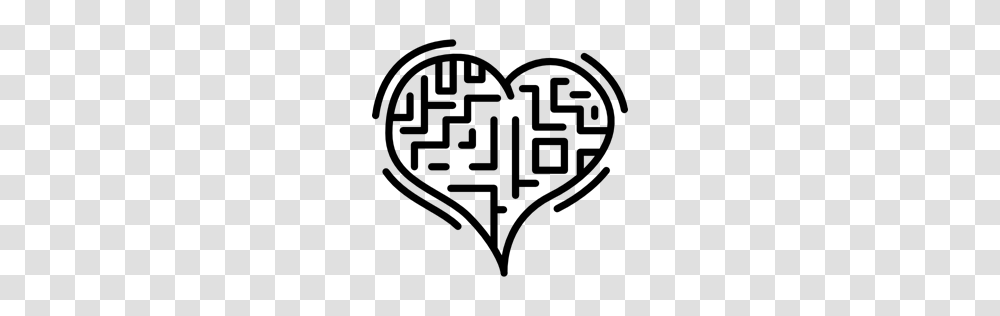 Heart Shape Labyrinth Love Romantic Maze Icon, Gray, World Of Warcraft Transparent Png