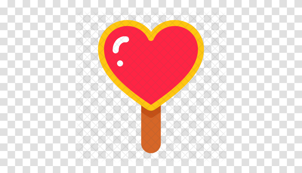 Heart Shape Lollipop Icon Of Flat Style Cercle, Label, Text, Sweets, Food Transparent Png