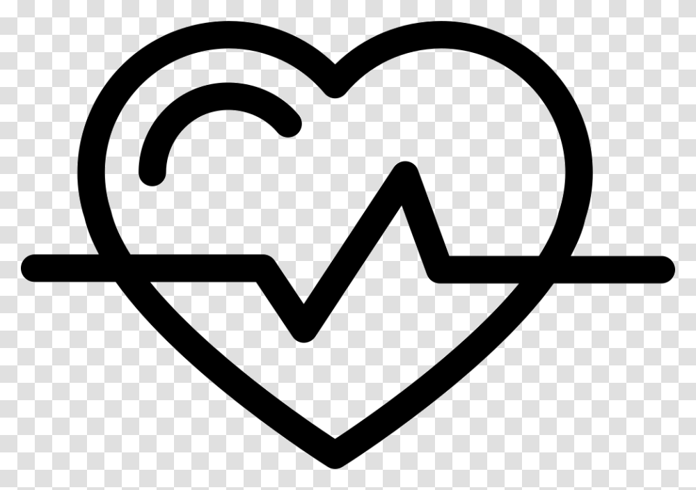 Heart Shape Outline With Lifeline Variant Comments Ecg Heart, Stencil, Mustache Transparent Png