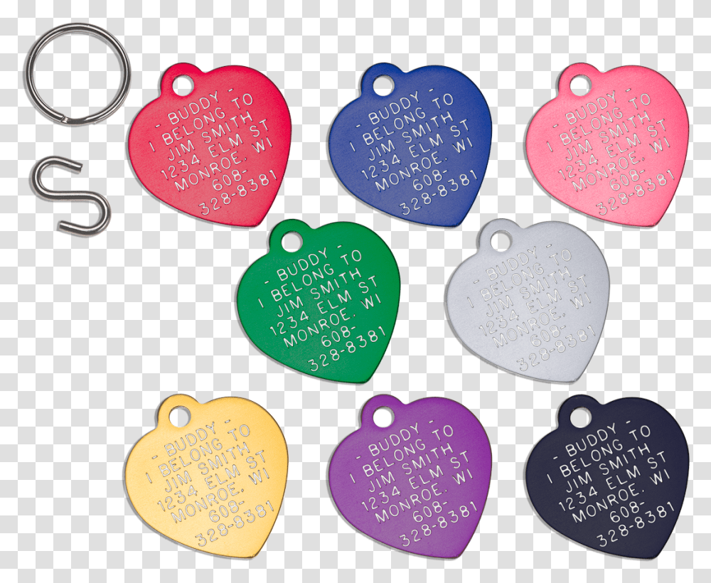 Heart Shaped Aluminum Pet Id Tag Girly, Text, Sweets, Food, Confectionery Transparent Png