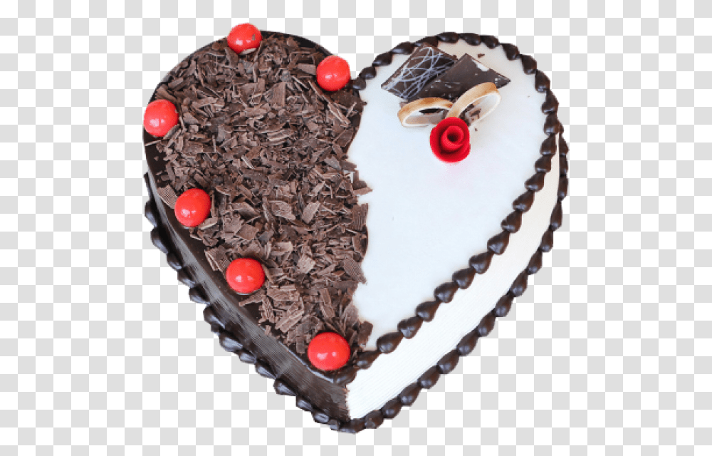 Heart Shaped Black Forest Cake Download Love Heart Shape Cake, Dessert, Food, Necklace, Jewelry Transparent Png