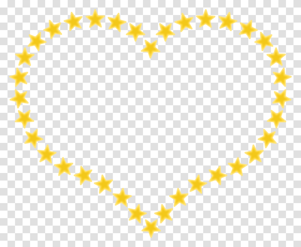 Heart Shaped Border With Yellow Stars, Birthday Cake, Dessert, Food, Oval Transparent Png