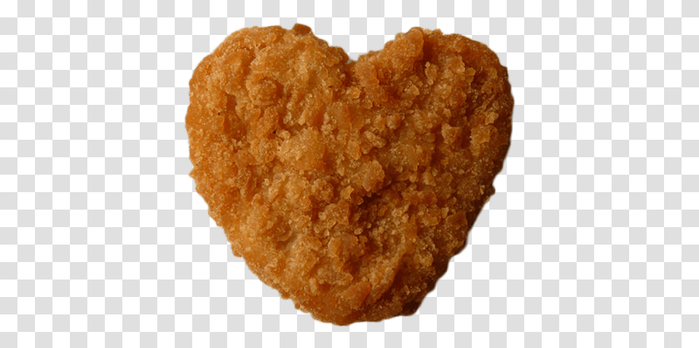 Heart Shaped Chicken Nugget, Bread, Food, Fried Chicken, Nuggets Transparent Png