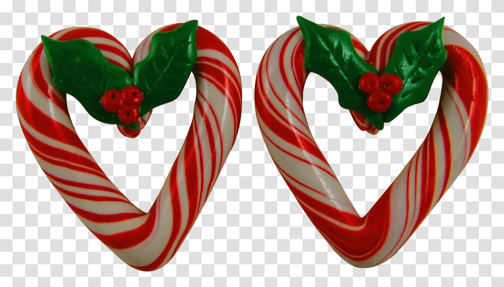 Heart Shaped Christmas Earrings For Pierced Ears Heart, Sweets, Food, Confectionery, Dessert Transparent Png