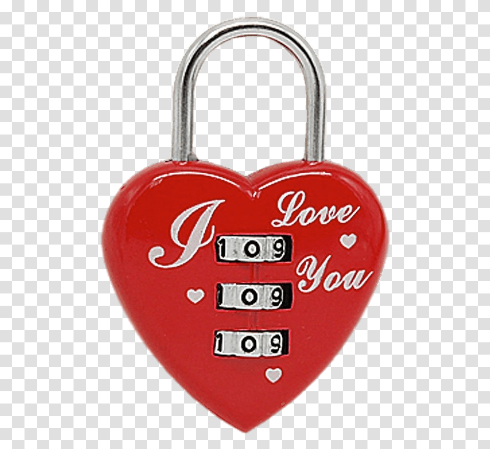 Heart Shaped Combination Lock Stickpng Heart 3 Digit Padlock,  Transparent Png