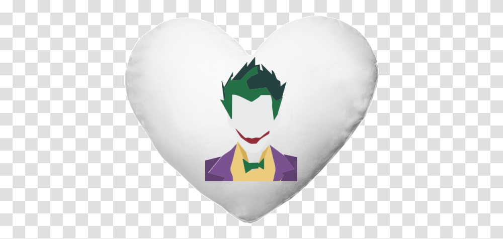 Heart Shaped Cushion With Printing Joker Face, Recycling Symbol, Balloon, Pillow, Costume Transparent Png