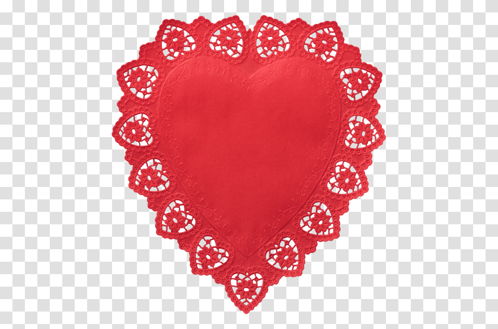 Heart Shaped Doilies Red 30 X 27 Cm Doily, Rug, Apparel, Cushion Transparent Png