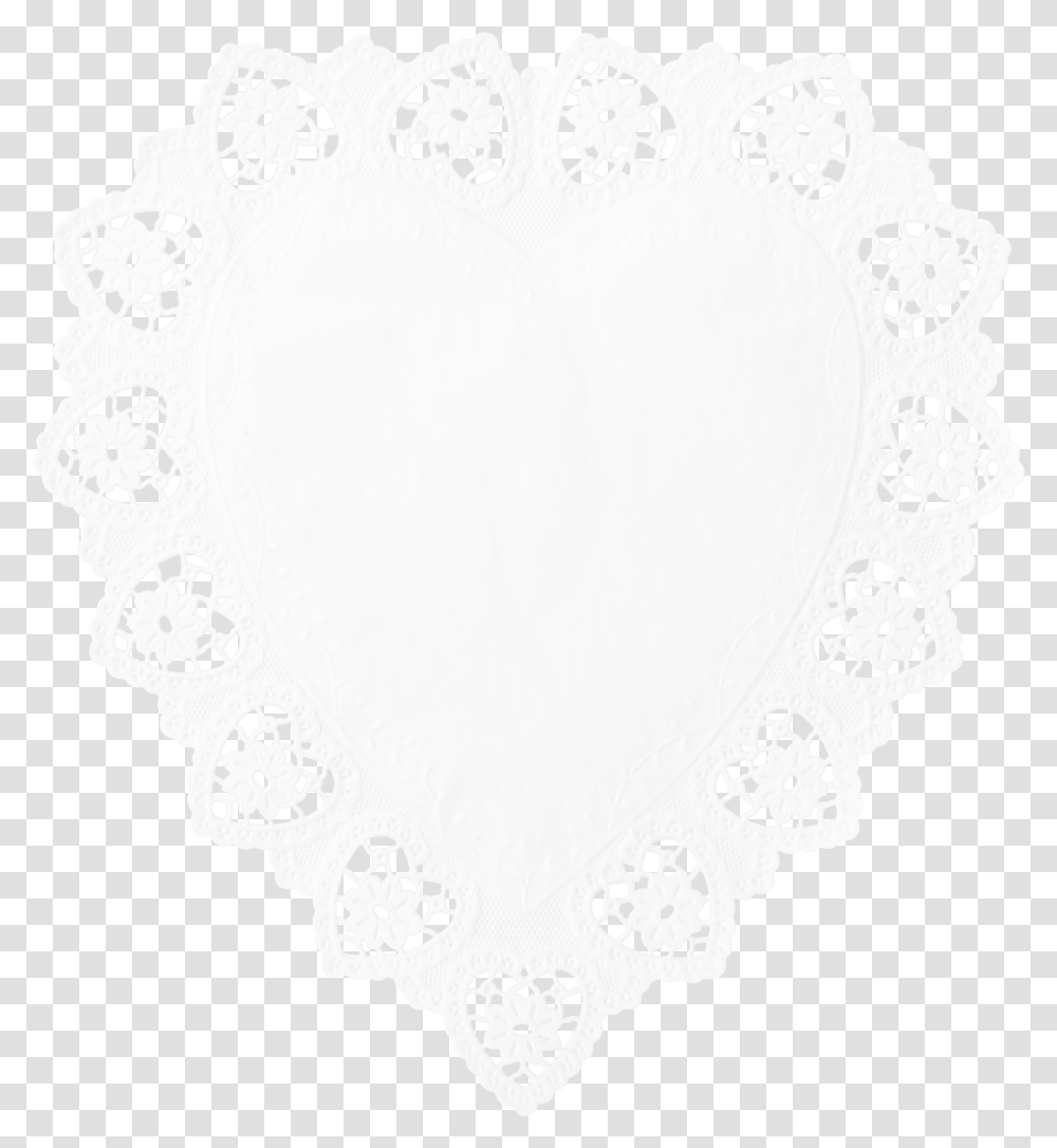 Heart Shaped Doilies White 30 X 27 Cm Doily, Rug, Stencil, Stain Transparent Png