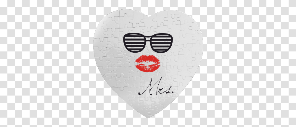 Heart Shaped Photo Puzzle 75 Pieces With Printing Mrs Swag Illustration, Sunglasses, Accessories, Accessory, Text Transparent Png